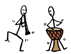 (image of clarinet and drums)