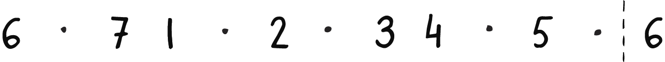 6th harmonic environment in tonal numbers